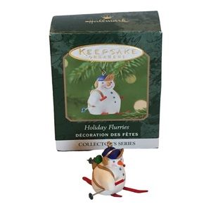 Vintage Hallmark Keepsake Snowman Ornament 2001  “Holiday Flurries”